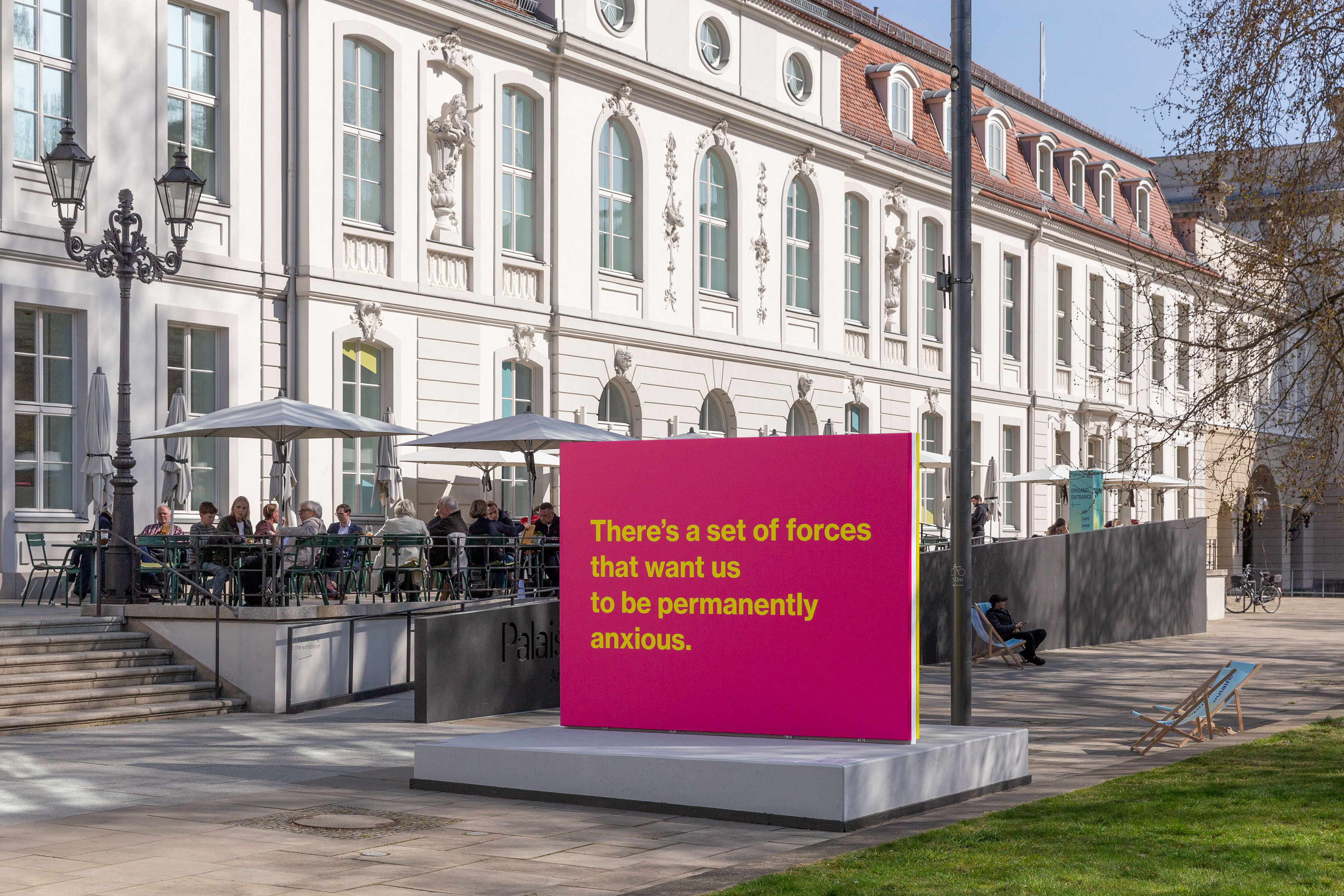 “Testament E: MF.slow. cancel.2024 (Rework 02)”, 2025 Digital print on PVC, billboard / Digitalprint auf PVC, Plakatwand